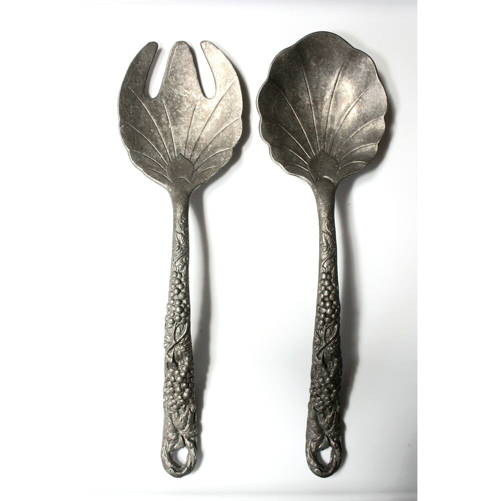 VTG ARTHUR COURT 2Pc Aluminum Grapevine Salad Server Set Signed Numbered 990 #03